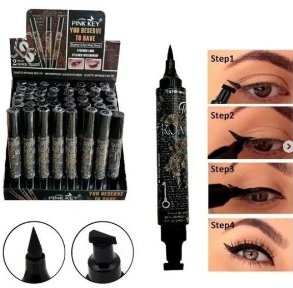 Delineador negro doble Pink key