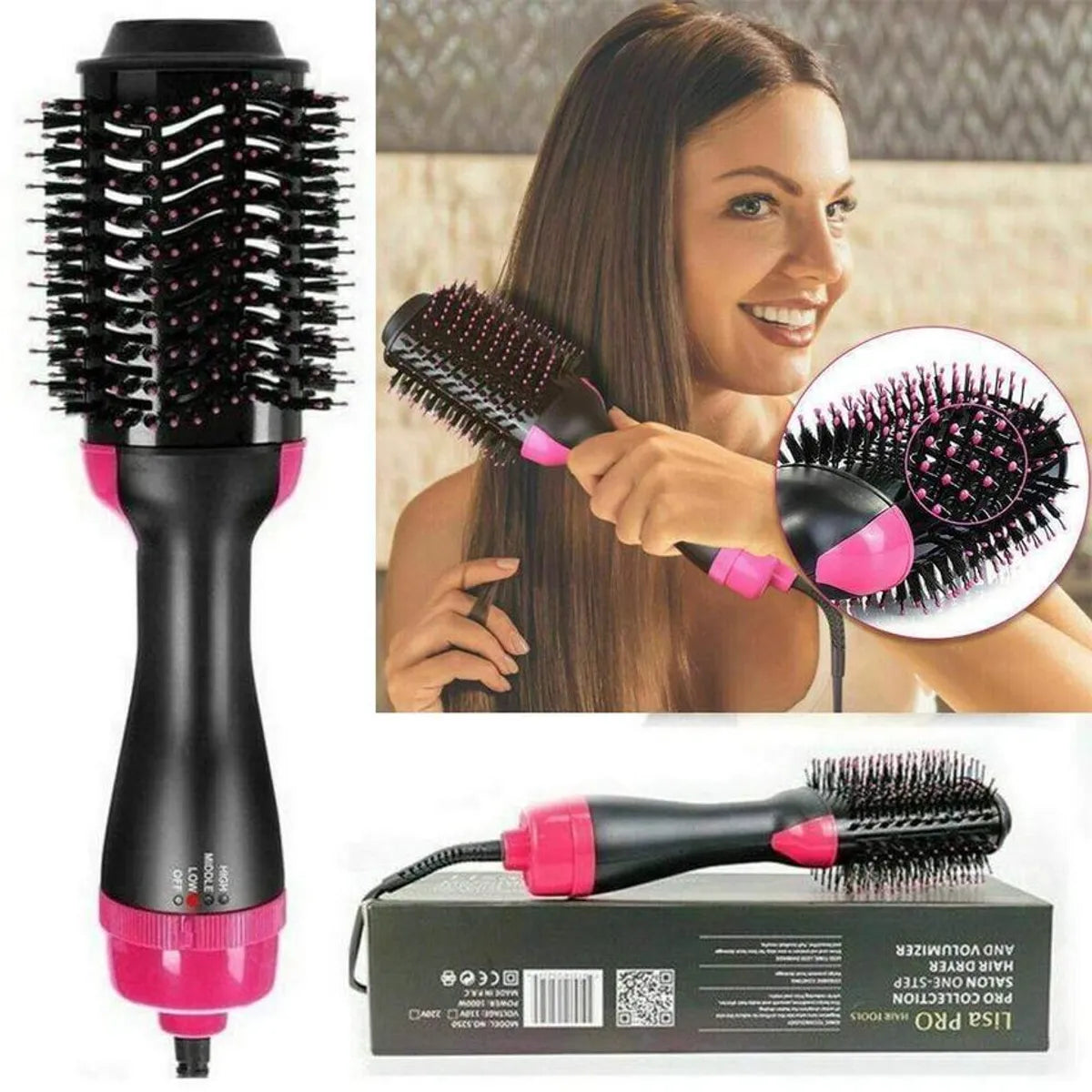 Cepillo secador voluminizador 2 en 1 seca y desenreda